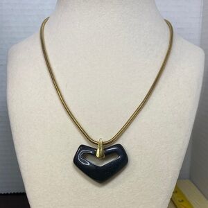 Vintage Crown Trifari Black and Gold Necklace